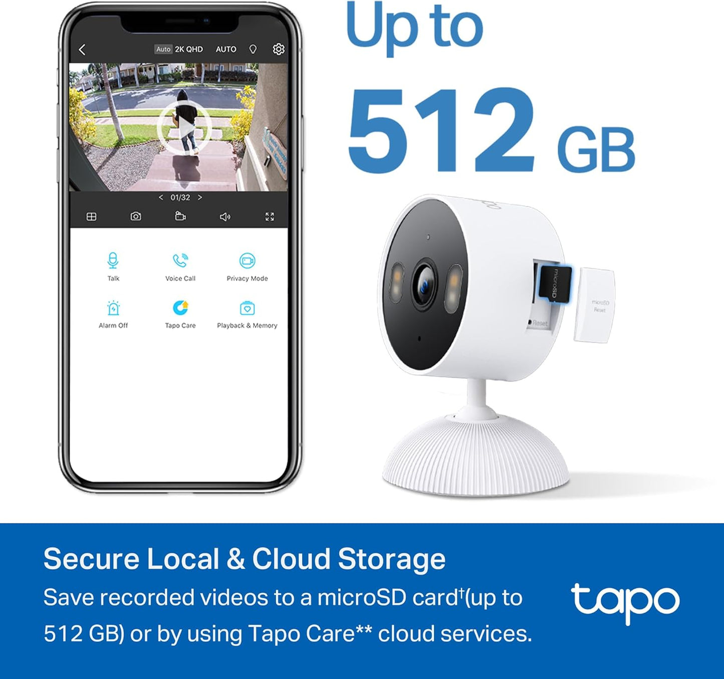 TP-Link Tapo 1080P Indoor Security Camera for Baby Monitor, Dog Camera w/Motion Detection, 2-Way Audio Siren, Night Vision, Cloud & SD Card Storage, Works w/Alexa & Google Home (Tapo C100)