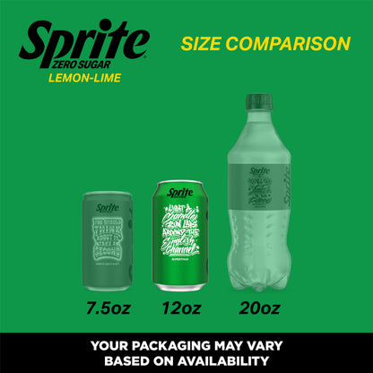 Sprite Lemon-Lime Caffeine-Free Soda Soft Drink Cans, 12 fl oz, 12 Pack | Fridge pack, naturally flavored soft drink, carbonated