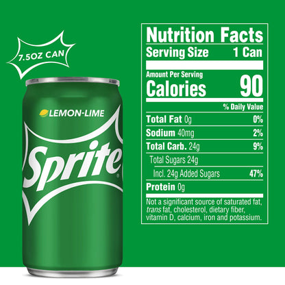 Sprite Lemon-Lime Caffeine-Free Soda Soft Drink Cans, 12 fl oz, 12 Pack | Fridge pack, naturally flavored soft drink, carbonated
