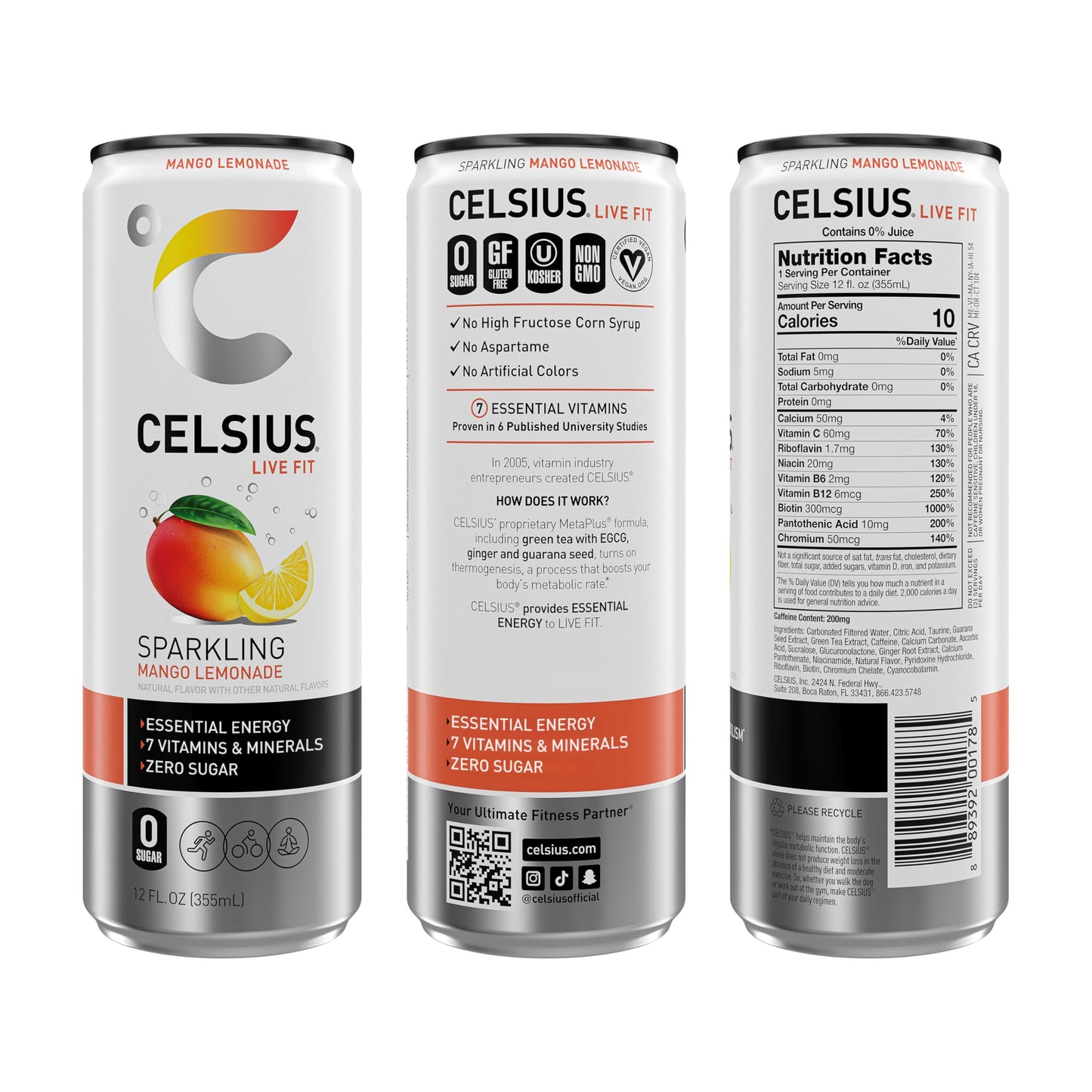 CELSIUS Assorted Flavors Official Variety Pack, Functional Essential Energy Drinks, 12 Fl Oz (Pack of 12)