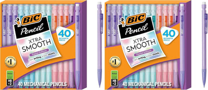 BIC Xtra Smooth Mechanical Pencil with 0.7 mm Medium Point ,Refillable and Retractable, School Supplies for Students and Teachers, 40-Count Pack