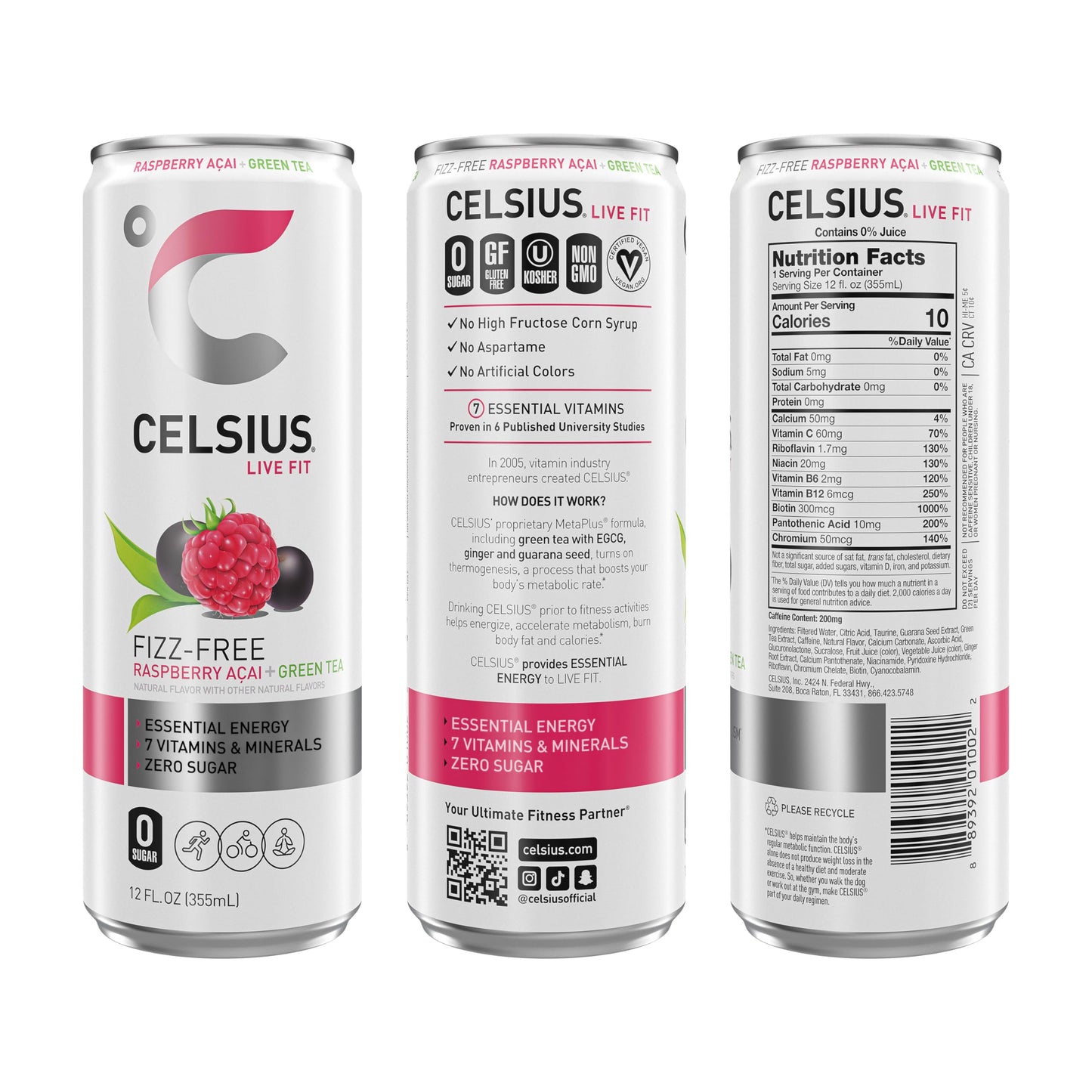 CELSIUS Assorted Flavors Official Variety Pack, Functional Essential Energy Drinks, 12 Fl Oz (Pack of 12)