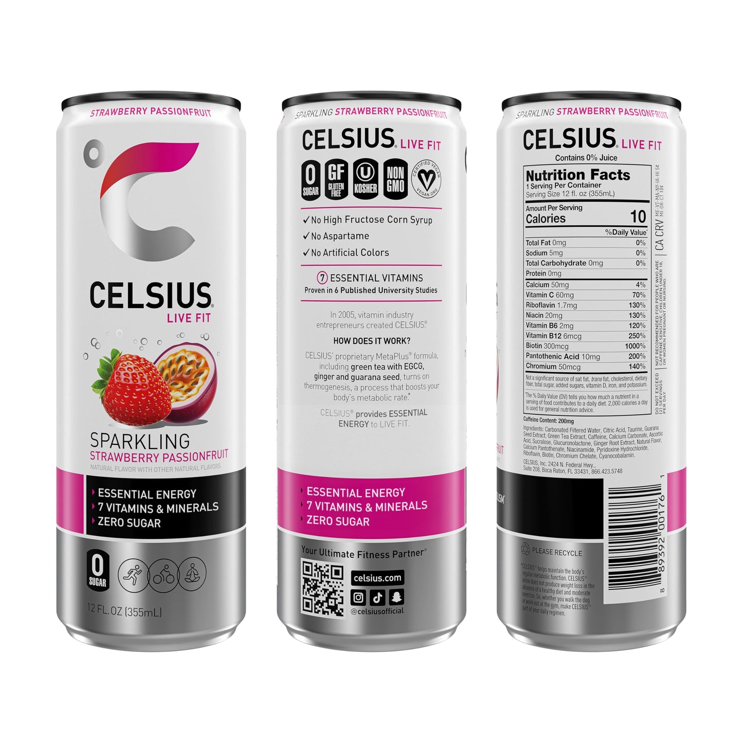 CELSIUS Assorted Flavors Official Variety Pack, Functional Essential Energy Drinks, 12 Fl Oz (Pack of 12)