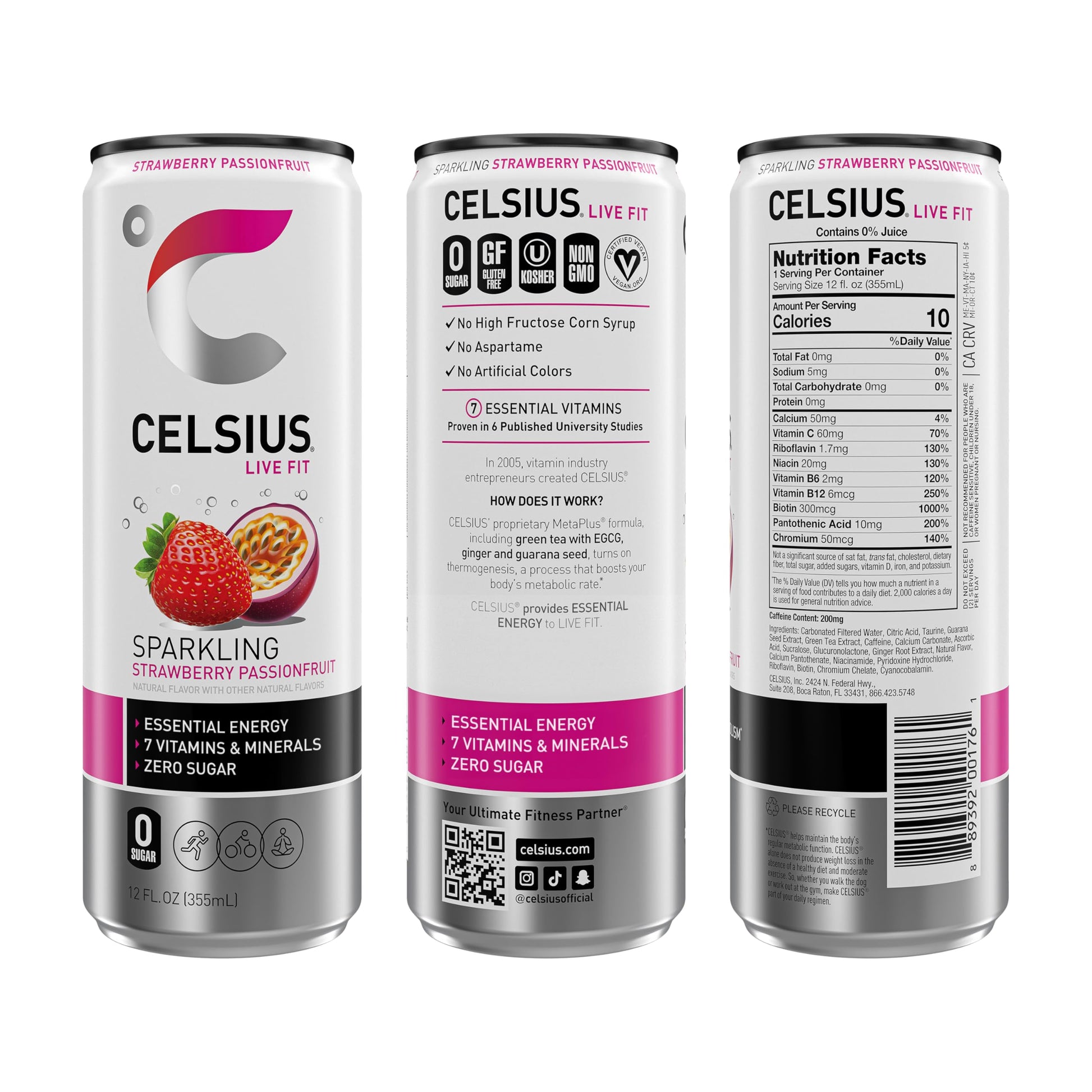 CELSIUS Assorted Flavors Official Variety Pack, Functional Essential Energy Drinks, 12 Fl Oz (Pack of 12)
