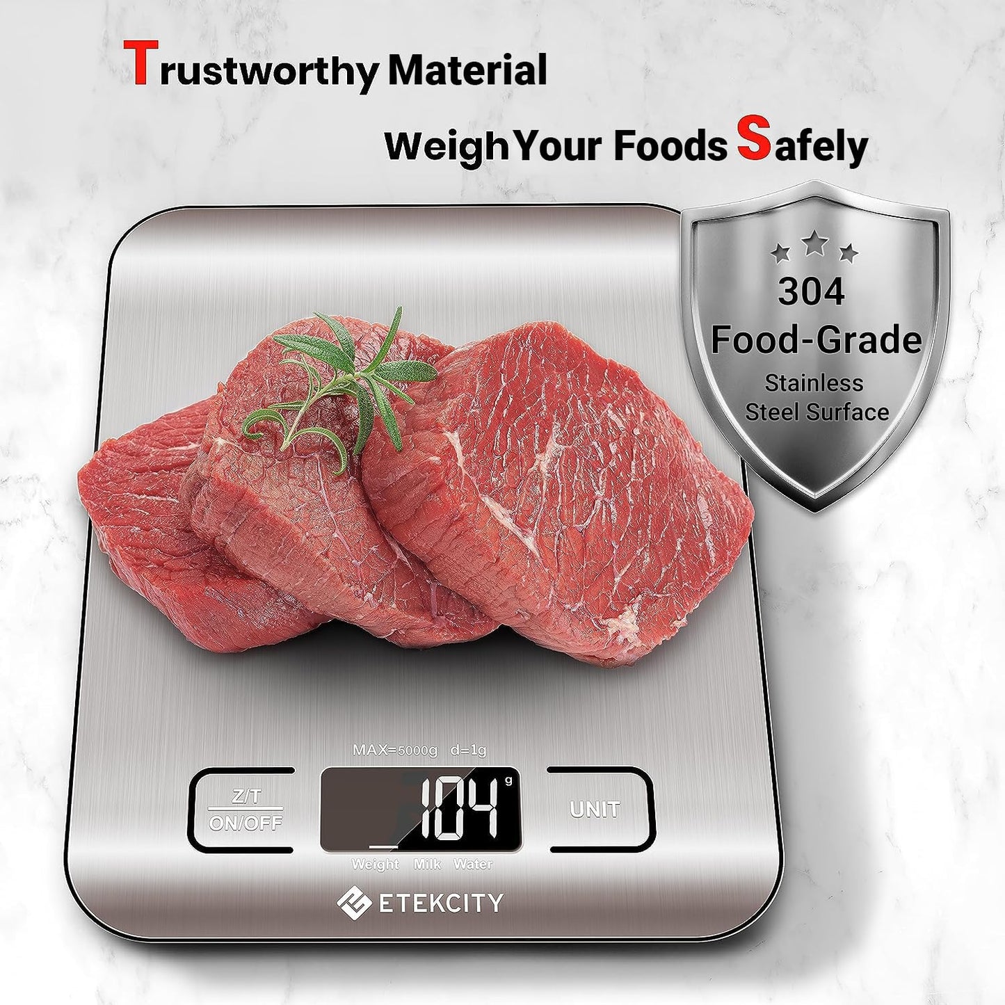 Etekcity Digital Food Kitchen Scale - 304 Stainless Steel