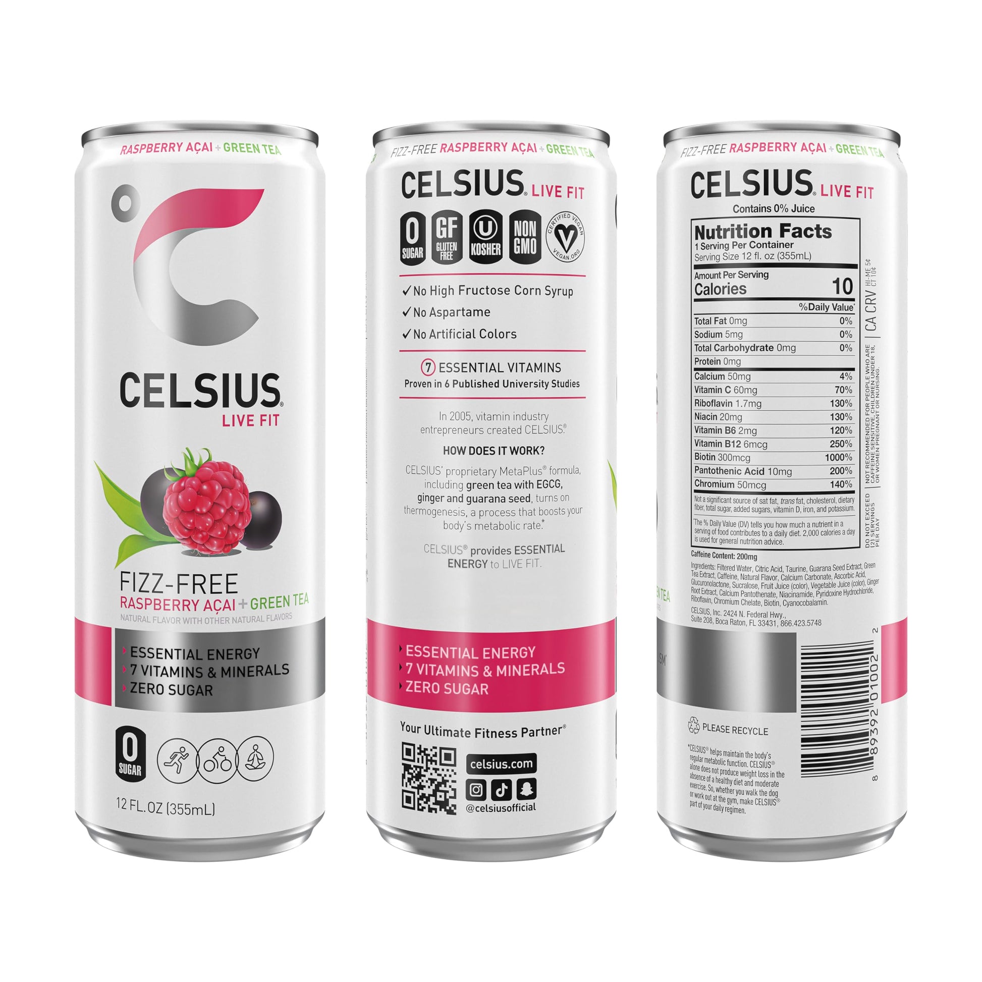 CELSIUS Assorted Flavors Official Variety Pack, Functional Essential Energy Drinks, 12 Fl Oz (Pack of 12)