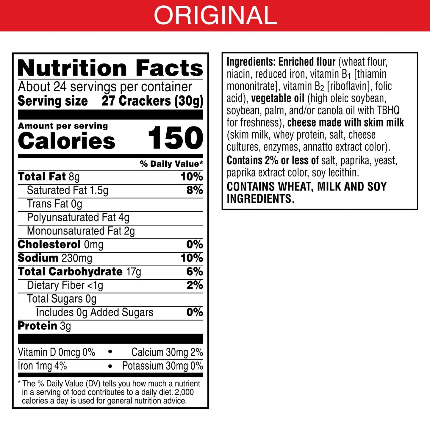 Cheez-It Cheese Crackers, Baked Snack Crackers, Lunch Snacks, Party Size, Original, 25oz Box (1 Box)
