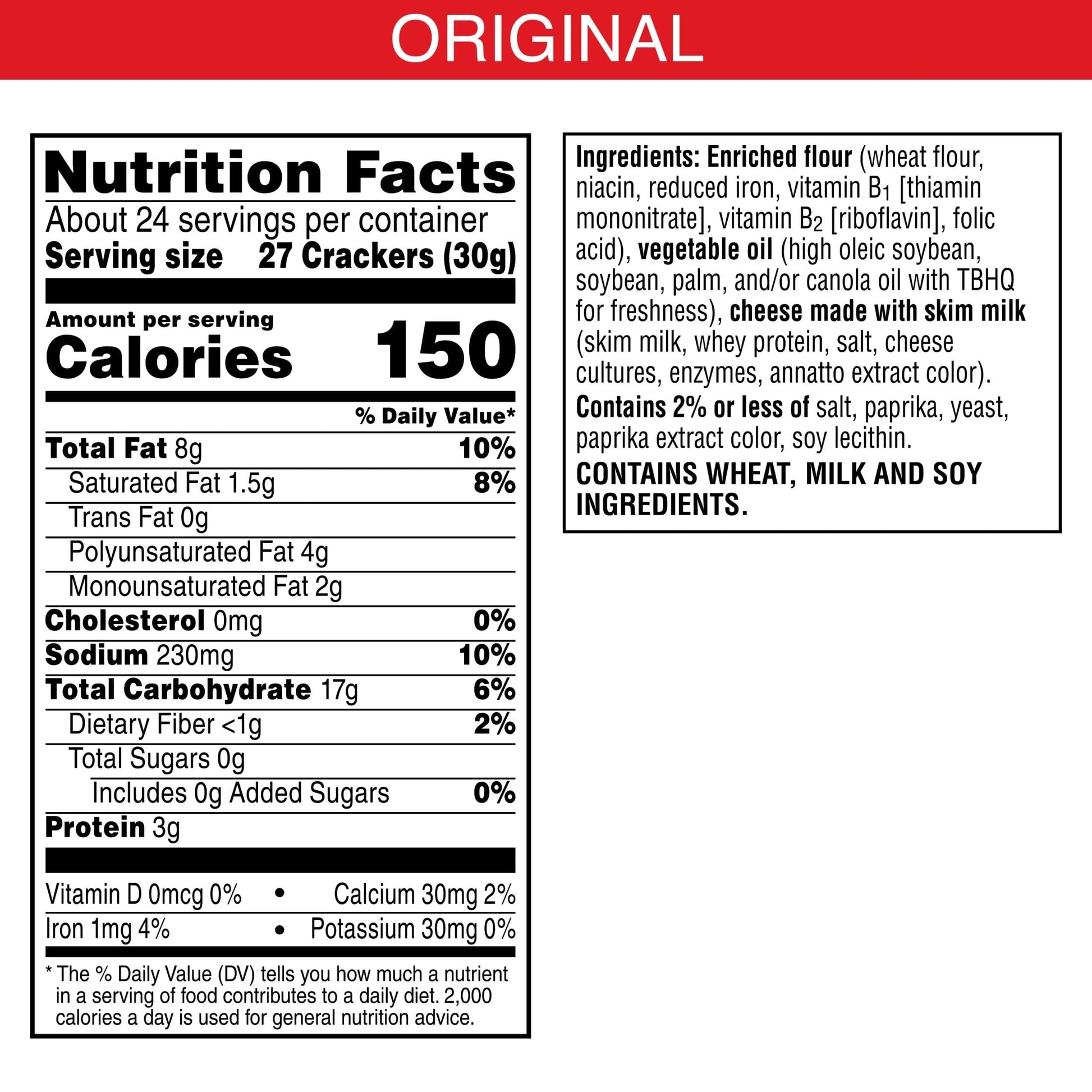 Cheez-It Cheese Crackers, Baked Snack Crackers, Lunch Snacks, Party Size, Original, 25oz Box (1 Box)