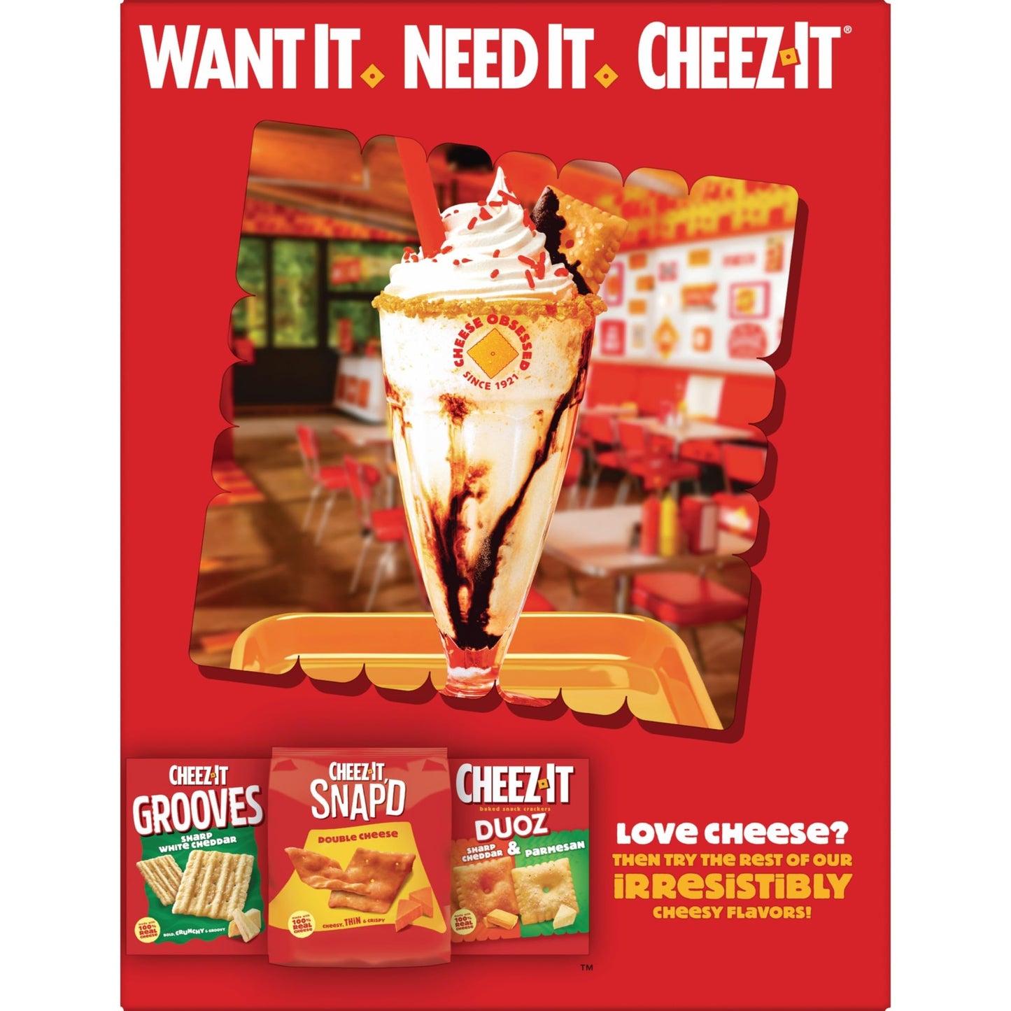 Cheez-It Cheese Crackers, Baked Snack Crackers, Lunch Snacks, Party Size, Original, 25oz Box (1 Box)