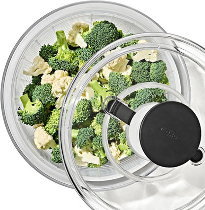 OXO Good Grips Salad Spinner | Lettuce Spinner | Fruit Washer | Fruit Washing Bowl with Strainer | Vegetable Cleaner | Salad Cleaner | Lettuce Washer | 6.22 Quart Capacity