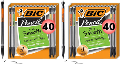 BIC Xtra Smooth Mechanical Pencil with 0.7 mm Medium Point ,Refillable and Retractable, School Supplies for Students and Teachers, 40-Count Pack