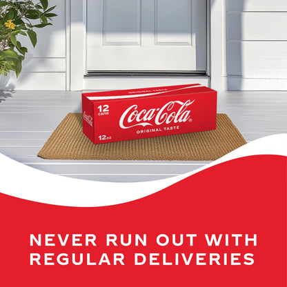 Coca-Cola Soda Soft Drink Fridge Pack Cans, 12 fl oz, 12 Pack | Carbonated drink with classic cola flavor