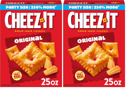 Cheez-It Cheese Crackers, Baked Snack Crackers, Lunch Snacks, Party Size, Original, 25oz Box (1 Box)