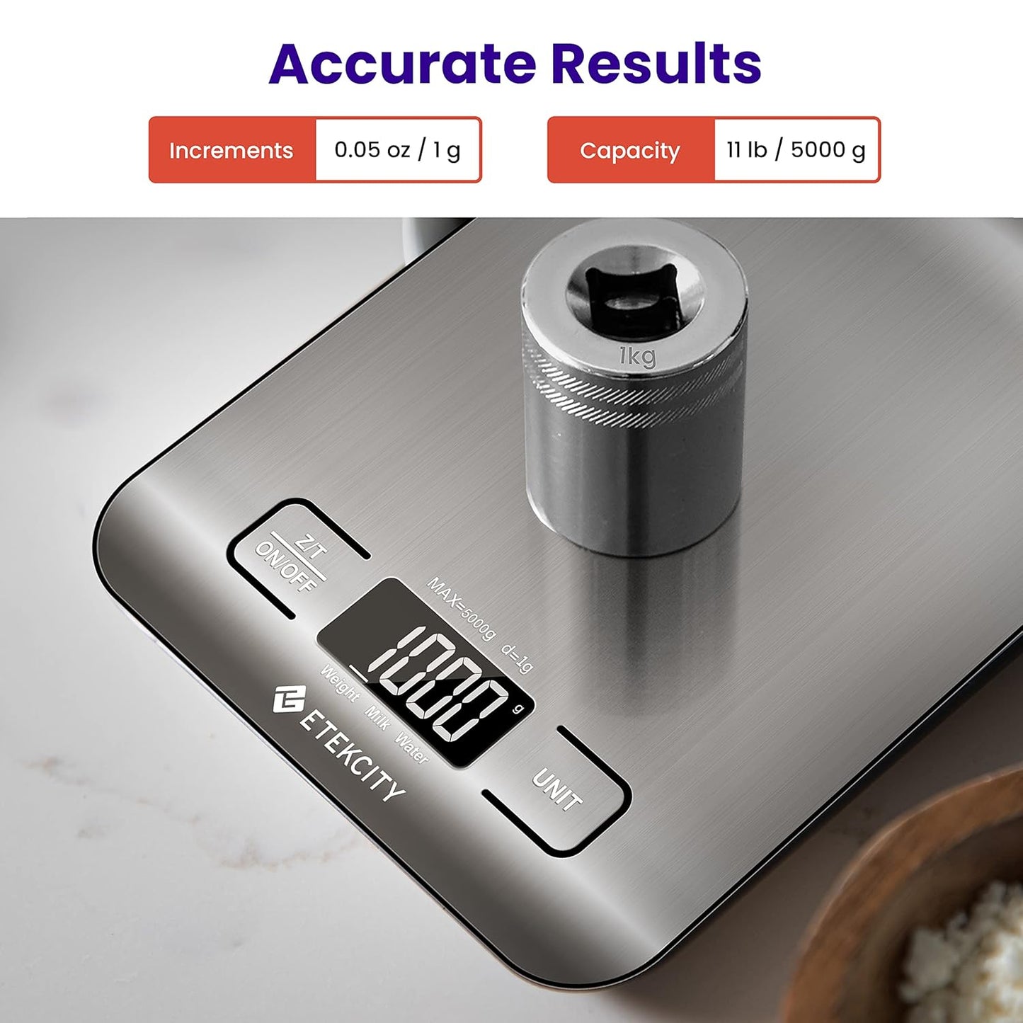 Etekcity Digital Food Kitchen Scale - 304 Stainless Steel