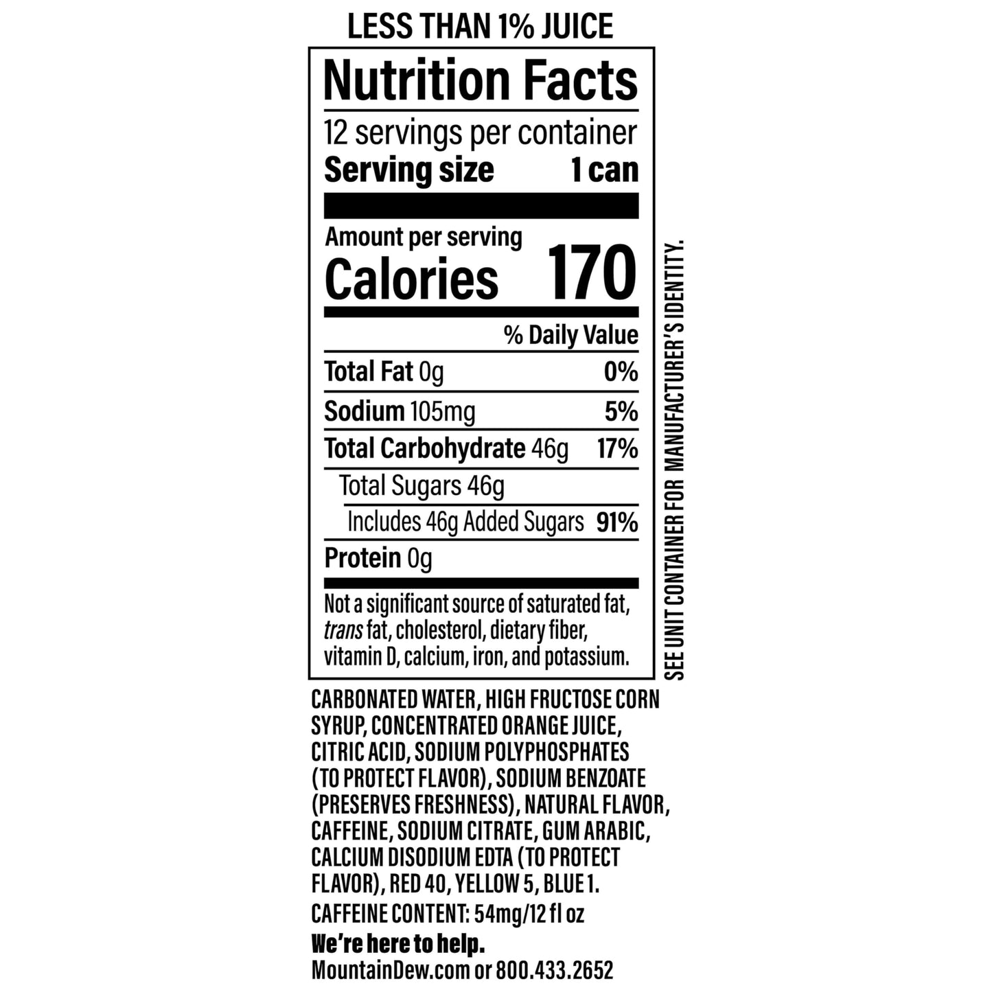 Mountain Dew Soda, 12 Fl Oz Cans (Pack of 12)