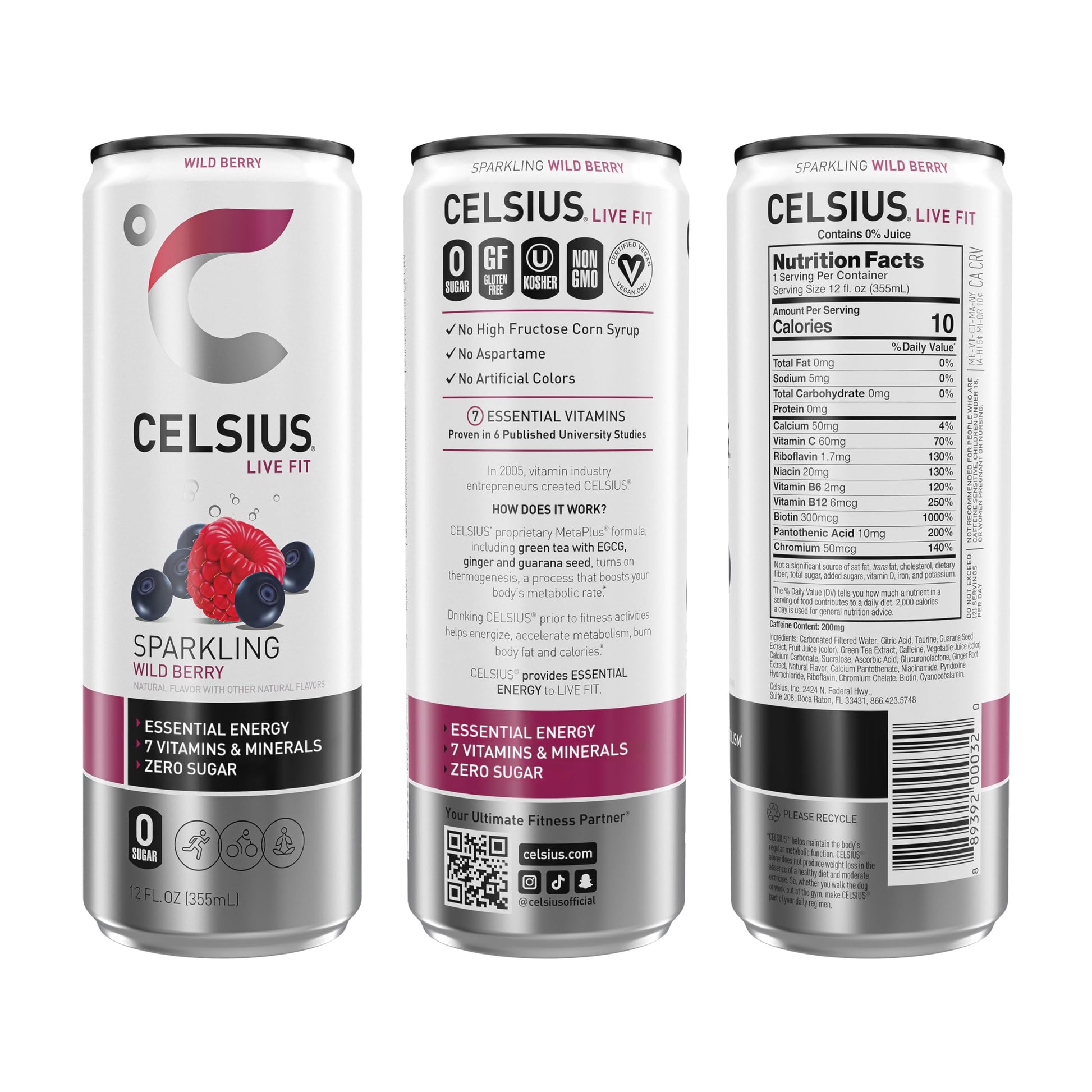 CELSIUS Assorted Flavors Official Variety Pack, Functional Essential Energy Drinks, 12 Fl Oz (Pack of 12)