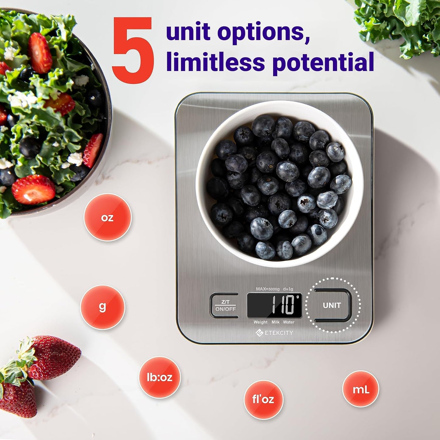 Etekcity Digital Food Kitchen Scale - 304 Stainless Steel