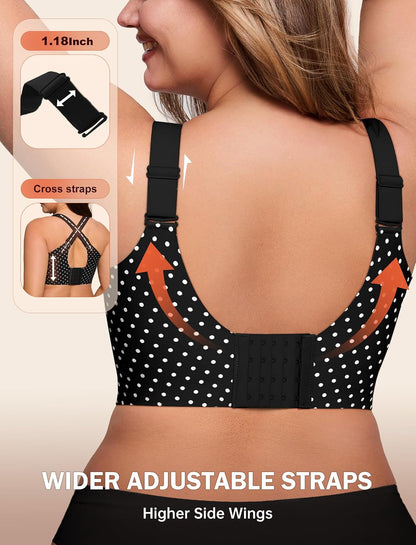 LetsJoli Bras for Women Supportive Wireless Push Up Bra Full Coverage No Underwire Seamless Plus Size for Older Women