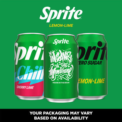 Sprite Lemon-Lime Caffeine-Free Soda Soft Drink Cans, 12 fl oz, 12 Pack | Fridge pack, naturally flavored soft drink, carbonated