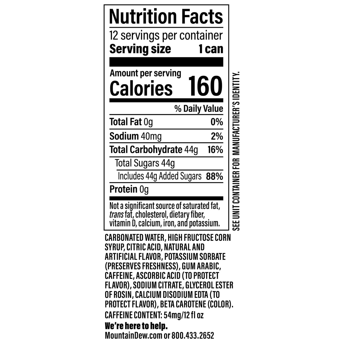 Mountain Dew Soda, 12 Fl Oz Cans (Pack of 12)
