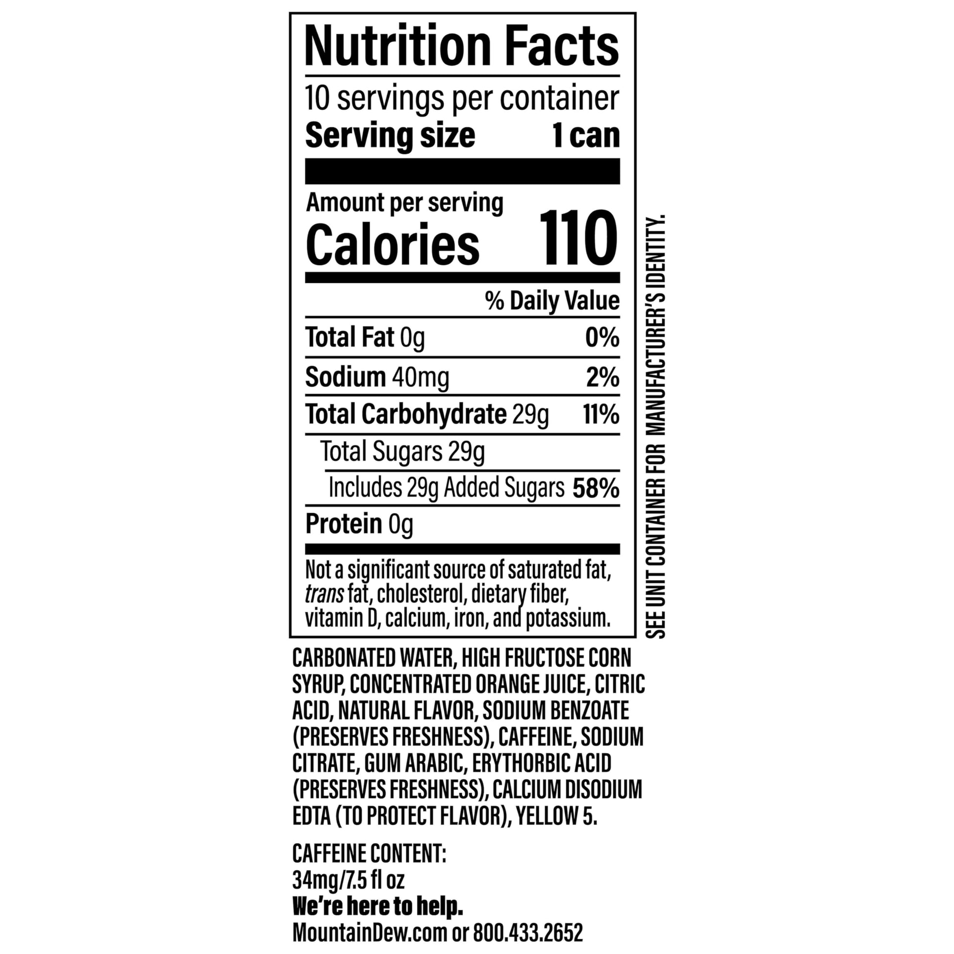 Mountain Dew Soda, 12 Fl Oz Cans (Pack of 12)