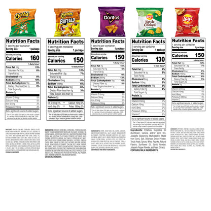 Frito-Lay Ultimate Classic Snacks Package, Variety Assortment of Chips, Cookies, Crackers, & Nuts, 0.56 ounces, (Pack of 40) (Packaging May Vary)