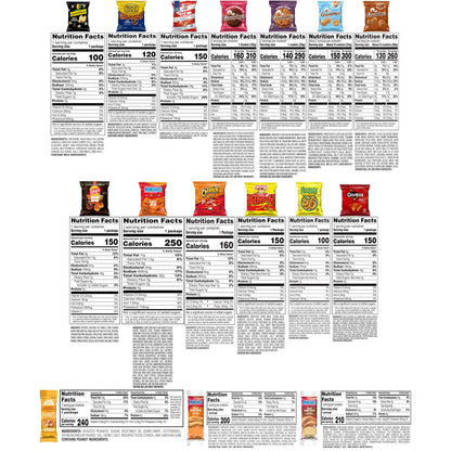 Frito-Lay Ultimate Classic Snacks Package, Variety Assortment of Chips, Cookies, Crackers, & Nuts, 0.56 ounces, (Pack of 40) (Packaging May Vary)