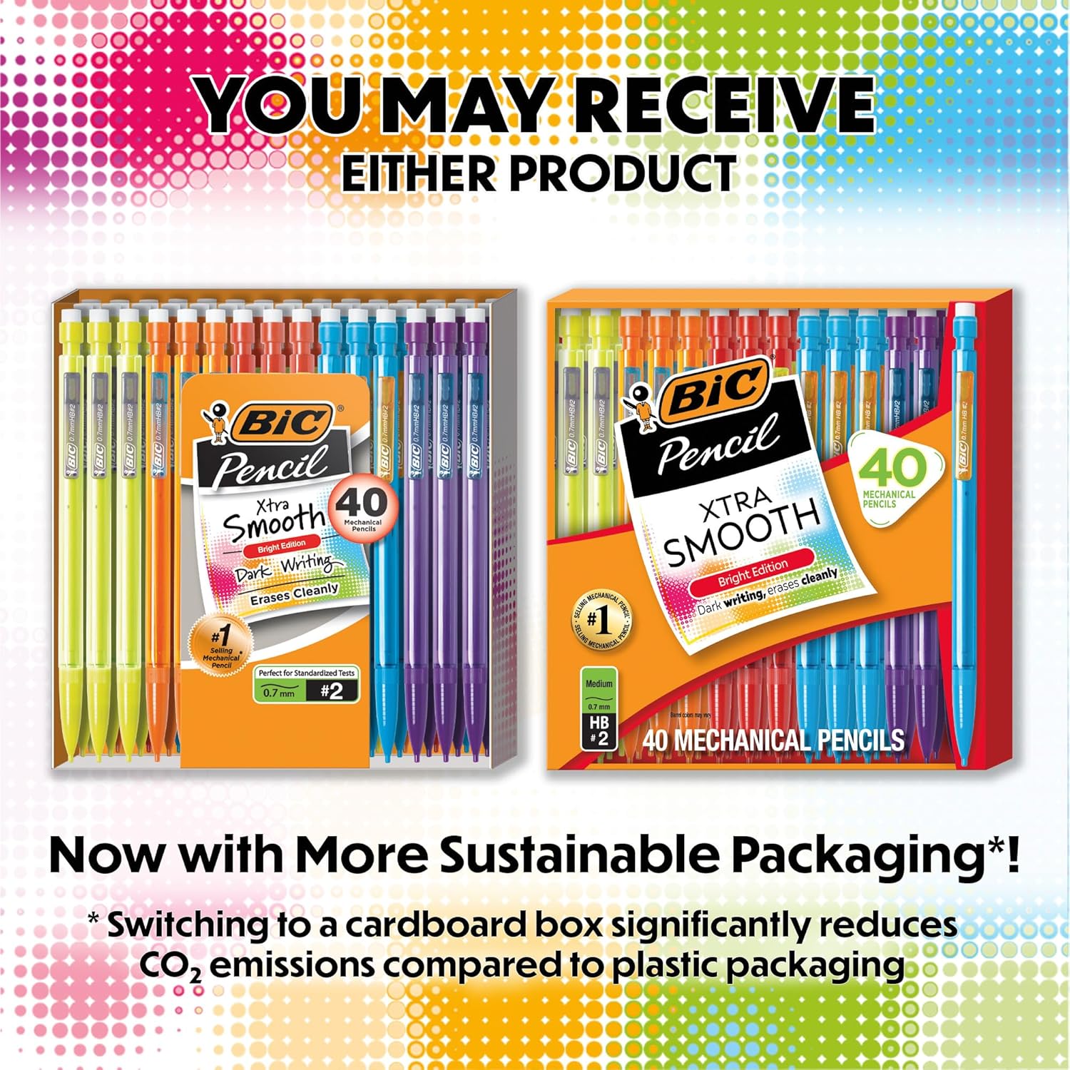 BIC Xtra Smooth Mechanical Pencil with 0.7 mm Medium Point ,Refillable and Retractable, School Supplies for Students and Teachers, 40-Count Pack