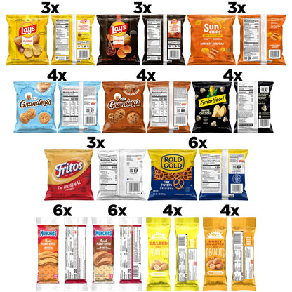 Frito-Lay Ultimate Classic Snacks Package, Variety Assortment of Chips, Cookies, Crackers, & Nuts, 0.56 ounces, (Pack of 40) (Packaging May Vary)