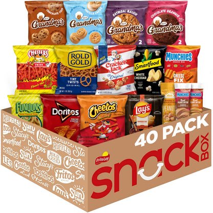 Frito-Lay Ultimate Classic Snacks Package, Variety Assortment of Chips, Cookies, Crackers, & Nuts, 0.56 ounces, (Pack of 40) (Packaging May Vary)