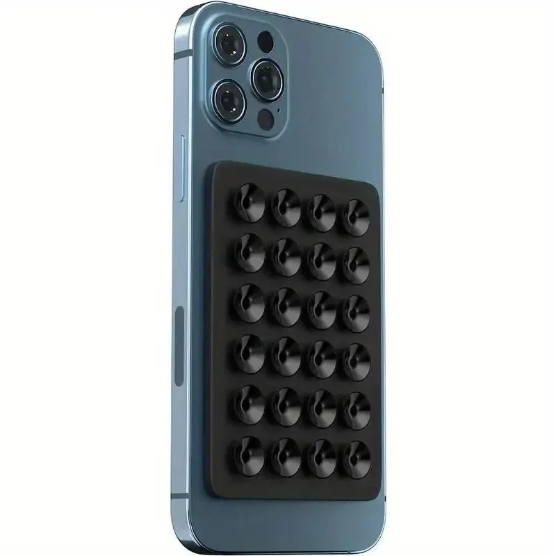 Silicone Suction Cup Phone Holder – Anti-Slip Sticky Mat for Mirrors & Walls