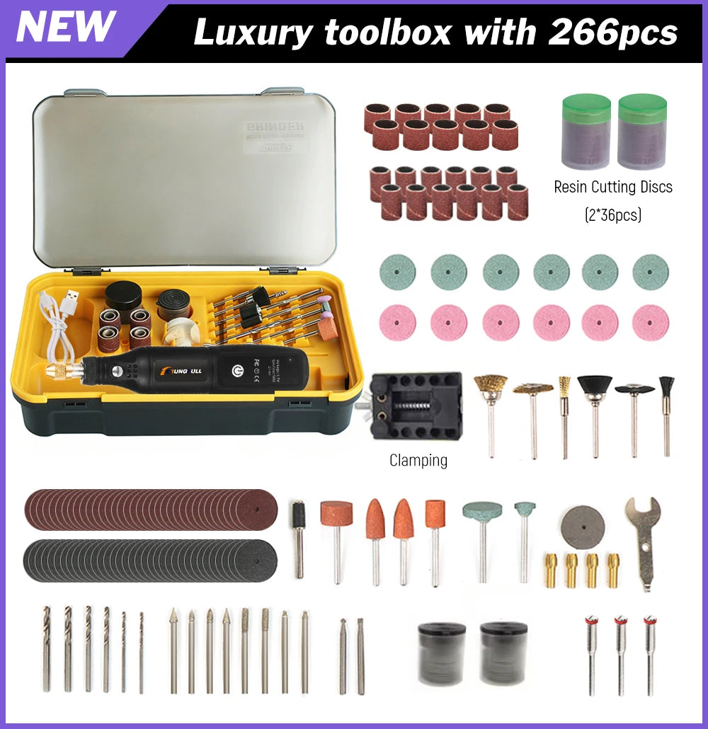 USB Rechargeable Cordless Rotary Tool Kit 24PCS DIY Portable Engraving Pen
