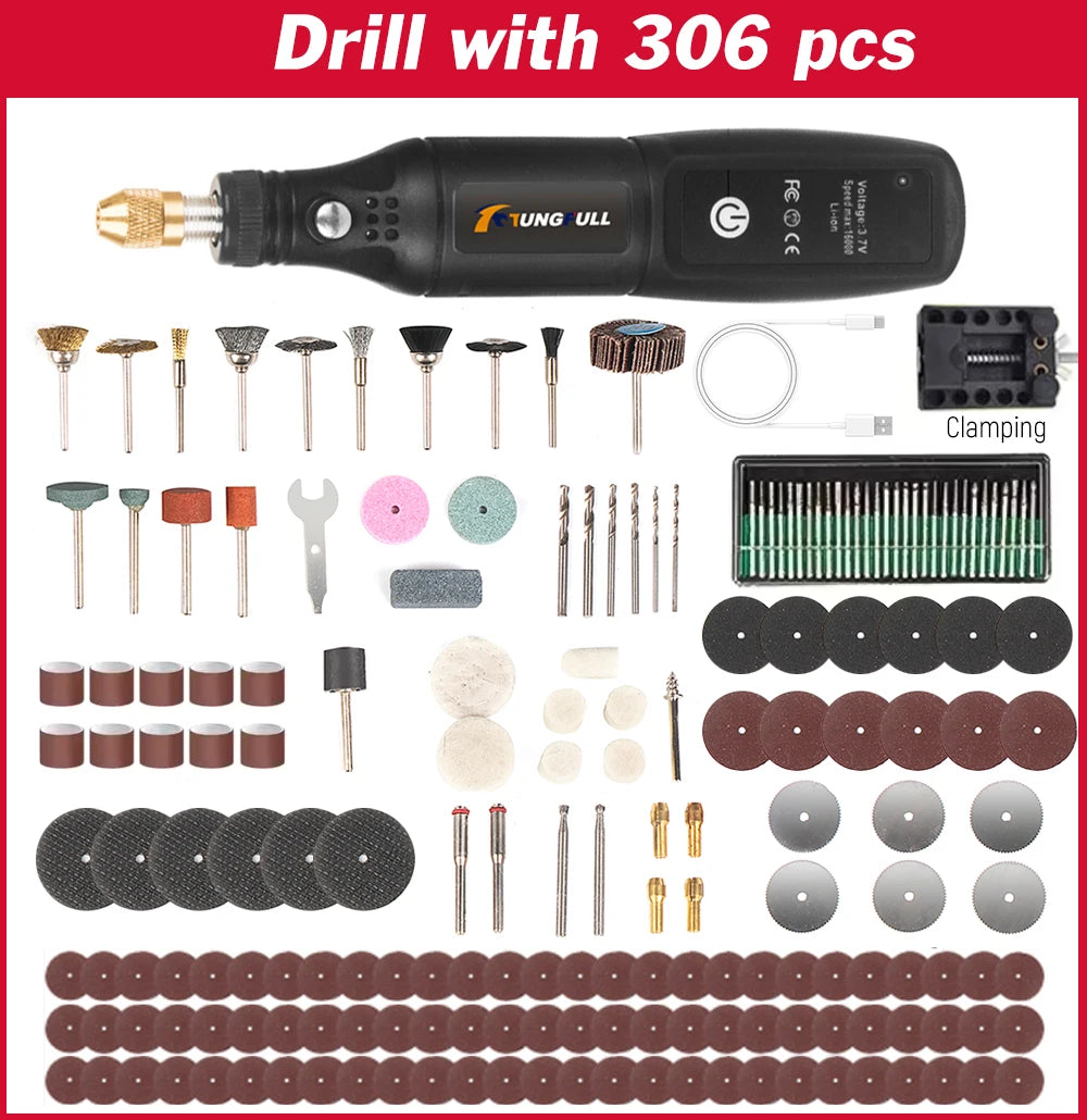USB Rechargeable Cordless Rotary Tool Kit 24PCS DIY Portable Engraving Pen