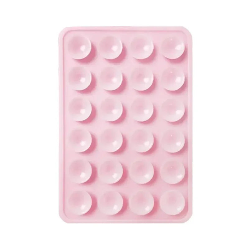 Silicone Suction Cup Phone Holder – Anti-Slip Sticky Mat for Mirrors & Walls