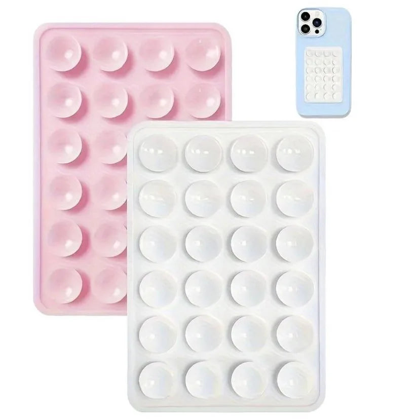 Silicone Suction Cup Phone Holder – Anti-Slip Sticky Mat for Mirrors & Walls